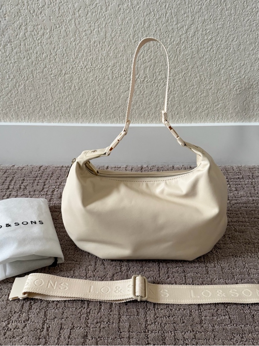 Lo & Sons Aoyama Sheep Leather Bag with Detachable Strap - 3 in 1 - NWOT